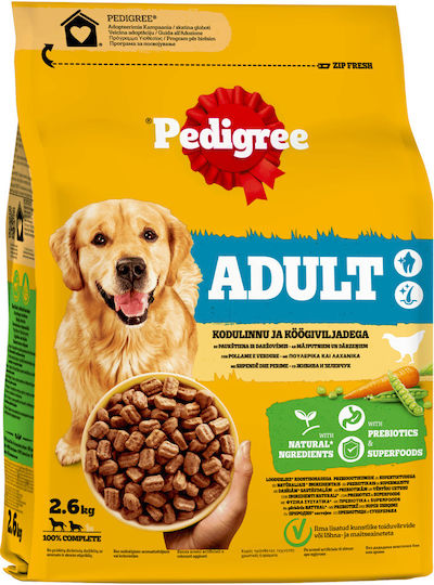 Pedigree 2.6kg Ξηρά Τροφή για Ενήλικους Σκύλους με Κοτόπουλο