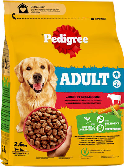 Pedigree 2.6kg Hrană Uscată pentru Câini Adulţi cu Vițel