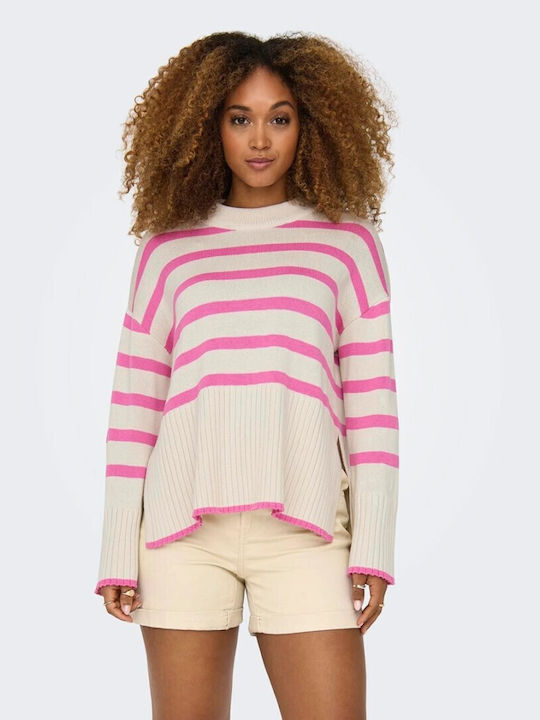Only Women's Long Sleeve Pullover Cotton Pink