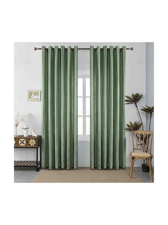 My Home Luxury Perdea Cu Capse Verde 140x270cm
