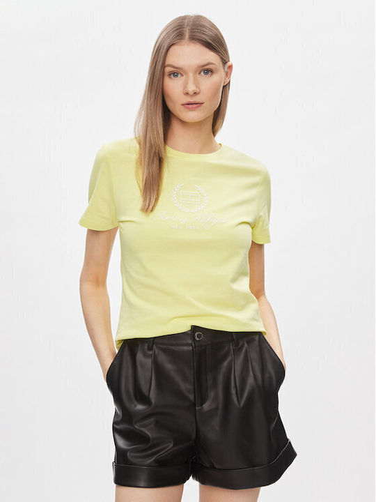 Tommy Hilfiger Flag Script Women's T-shirt Yellow