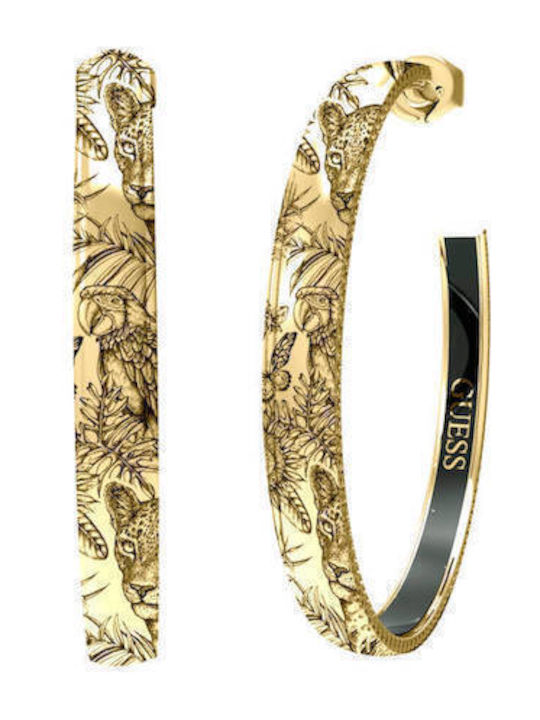 Guess Earrings Hoops made of Steel Gold Plated