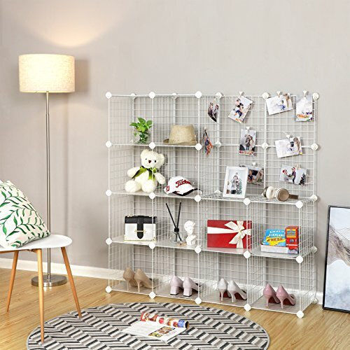 Metallic Shoe Organizer White 123x31x123cm
