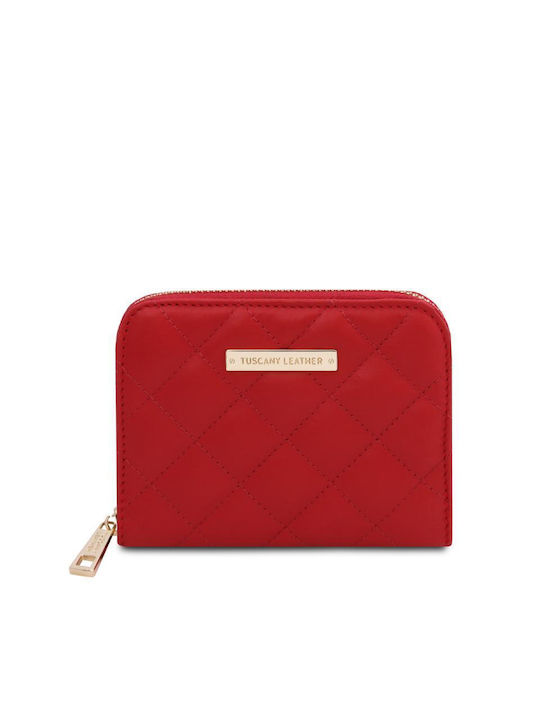 Tuscany Leather Μικρό Δερμάτινο Γυναικείο Πορτοφόλι Κόκκινο