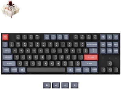 Keychron K8 Pro QMK/VIA Fără fir Gaming Tastatură Mecanică Fără cheie cu Gateron G-Pro Brown switch-uri și iluminare RGB (Engleză US)