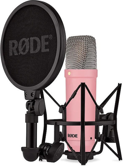 Rode NT-1 Signature Series Condenser Microphone Shock Mounted for Vocals in Pink Color