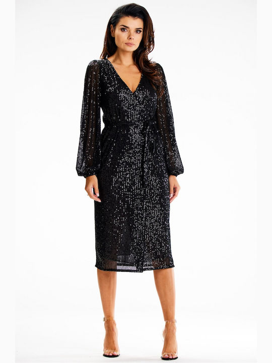 Awama Midi Rochie de Seară Black