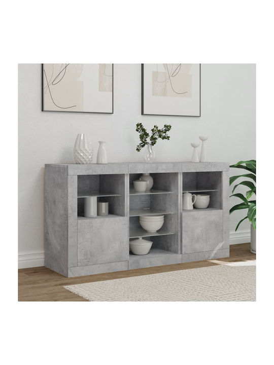 Μπουφές Ξύλινος Γκρι 123x37x67cm