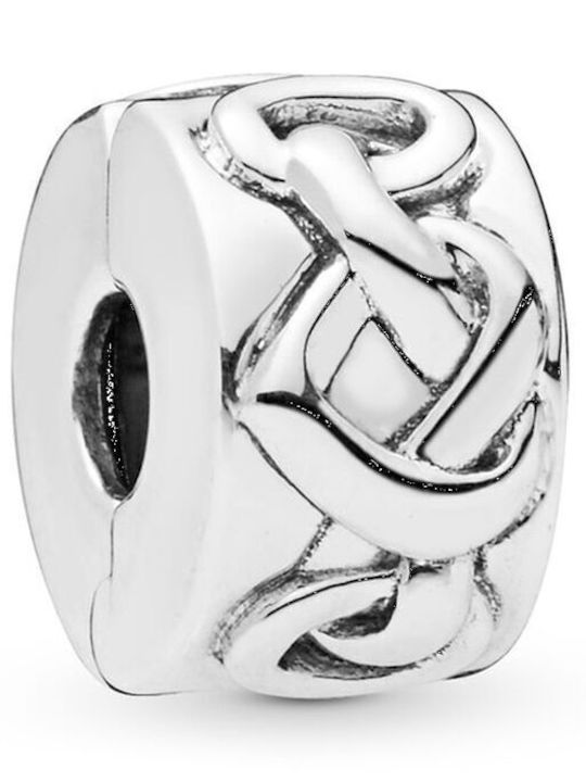 Pandora Knotted Hearts Clip Charm από Ασήμι