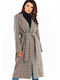 Awama Women's Midi Coat Navy.