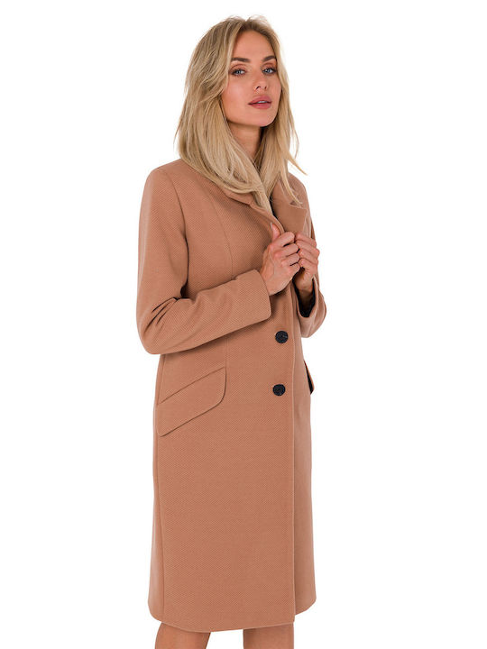 MOE Women's Midi Coat Camel.