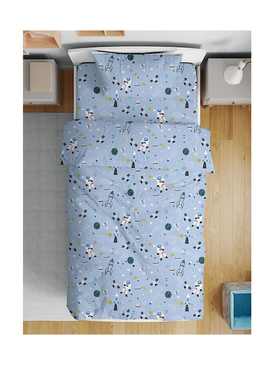 Sunshine Bettwäsche-Set Einzel Baumwolle "44" Blau 160x260cm 3Stück