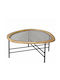 Oval Central Coffee Table Pebble Glass Transparent 81x81x38 cm