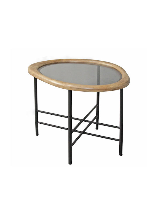 Βότσαλο Oval Glass Side Table Transparent L61xW61xH53cm