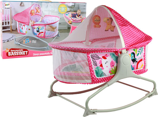 Lean Toys Λίκνο Bed Rocker με Στρώμα Pink