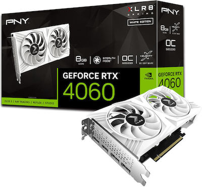 PNY GeForce RTX 4060 8GB GDDR6 OC XLR8 Verto DF White Edition Κάρτα Γραφικών