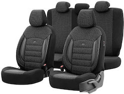 Deluxeboss Coperte Frontale 11 Bucăți Din Bumbac Negre DE-100001
