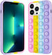 XCase Push Bubble Pop It Umschlag Rückseite Silikon Mehrfarbig (iPhone 13 Pro)