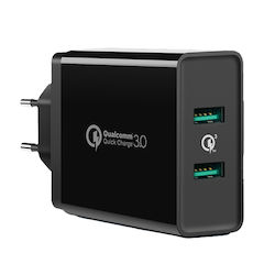 Ugreen Φορτιστής Χωρίς Καλώδιο με 2 Θύρες USB-A 36W Quick Charge 3.0 Μαύρος (CD161)