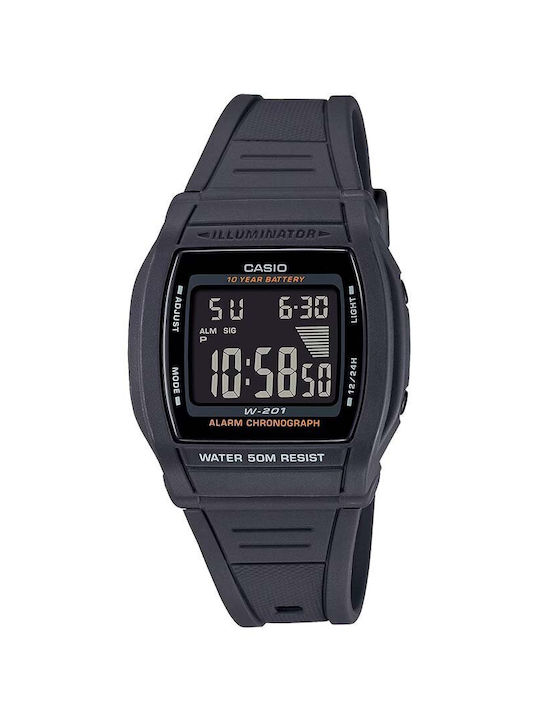 Casio Digital Watch Battery with Gray Rubber Strap
