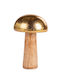 Colourbox Kids Christmas Wooden Figure Mushroom Gold Height 9cm
