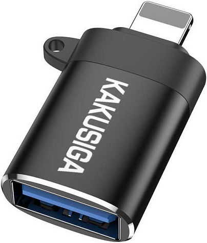 Kakusiga Конвертор USB-A мъжки към Lightning мъжки Черен 1бр KSC-773