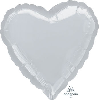 Ballon Folie Jumbo Herz Silber 81cm