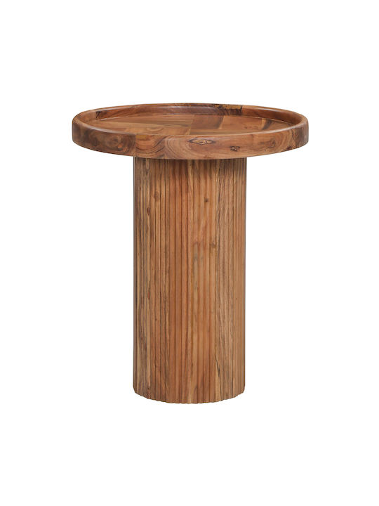 Rundes Beistelltisch Rajjeh aus Massivholz Akazie Natürliche M50xL50xH60cm