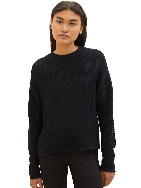 Tom Tailor Women's Long Sleeve Pullover Cotton Black (#14482/deep Black)