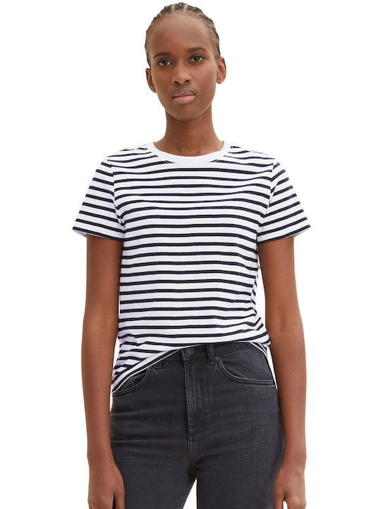 Tom Tailor Women's T-shirt Striped White and black