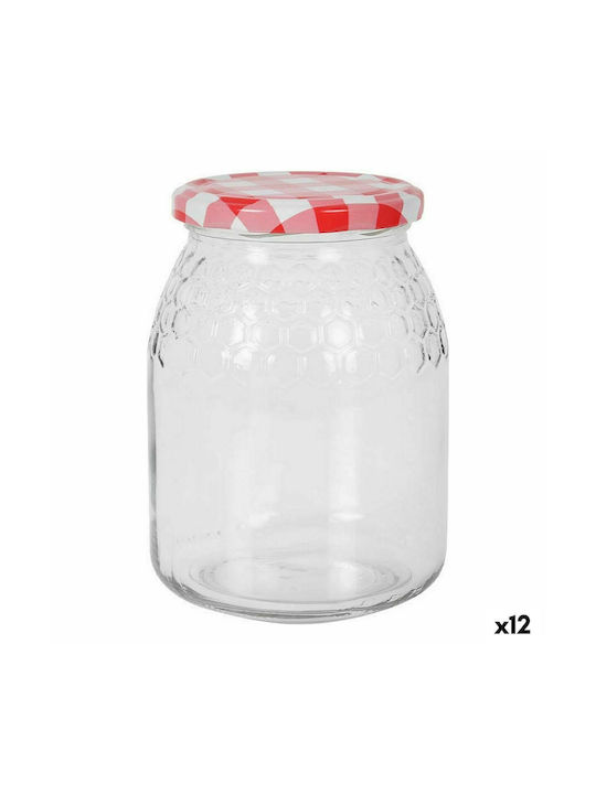 Mediterraneo Editions Set 12pcs Jars General Use with Lid Glass Brown