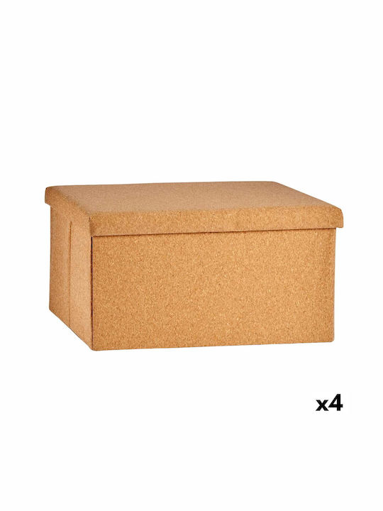 Gift Decor Ξύλινο Κουτί Αποθήκευσης με Καπάκι Καφέ 36x36x72cm 4τμχ