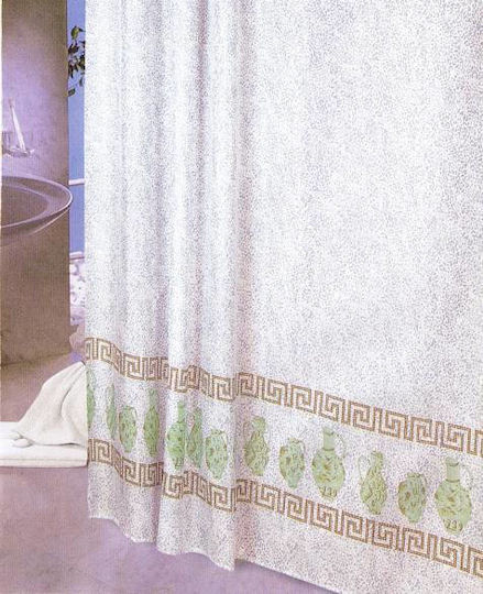 Meander Shower Curtain Fabric 180x180cm Sky Blue