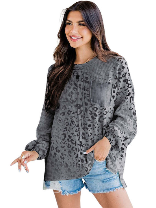 Amely Women's Long Sleeve Pullover Animal Print Multicolour