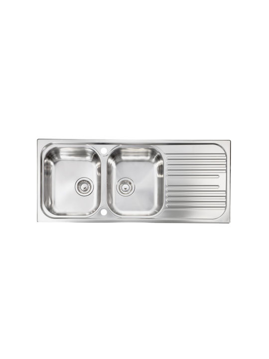 Sanitec Atlantic Vessel Sink Inox Matte W116xD50cm Silver