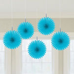 Amscan Hanging Ornament for Party in Turquoise color 5pcs