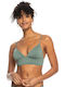 Roxy Triangle Bikini Top with Adjustable Straps Green