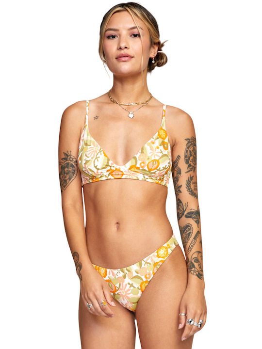 RVCA Triangle Bikini Top with Adjustable Straps White Floral