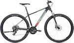 Ideal Strobe 29" 2024 Black / Green Mountain Bike with 16 Speeds and Hydraulic Disc Brakes