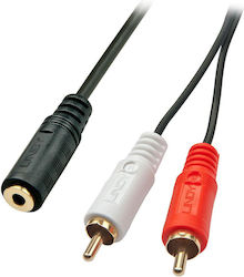 Lindy 3,5 mm Feminin-2x RCA De Sex Masculin 0,25m 35677