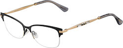 Jimmy Choo Damen Metallisches Brillengestell Schwarz Jimmy Choo Damen Metallisches Brillengestell Schwarz