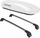Turtle Aluminum Car Roof Bars Turtle Air2 90cm for Opel Crossland X with Menabo Mania 400 Roof Rack Legs and Lock Silver