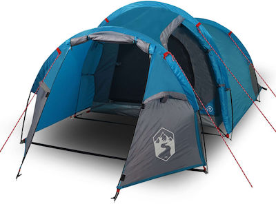 vidaXL Campingzelt Tunnel Blau mit Doppeltuch für 3 Personen 370x185x116cm