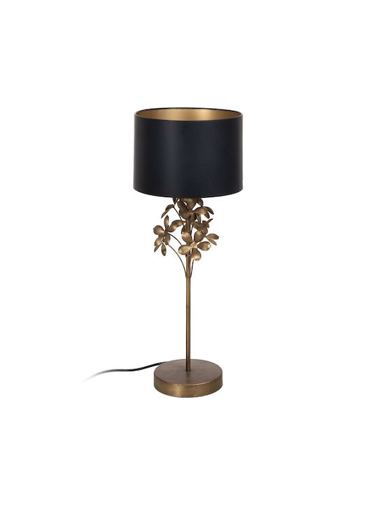 BigBuy Table Lamp with Black Shade and Gold Base