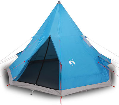 vidaXL Cort Camping Albastră pentru 4 Persoane 367x367x259cm