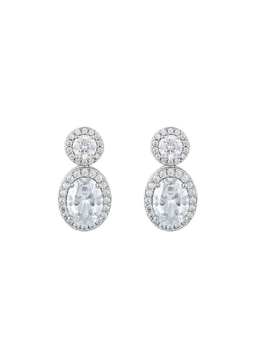 Filva Oro Earrings Pendants made of Platinum with Stones