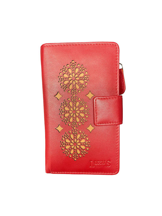 Luxus Δερμάτινο Γυναικείο Πορτοφόλι με RFID Κόκκινο