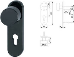 Hoppe Middle Door Lever Plate Black