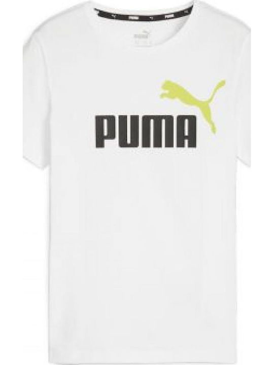 PUMA Kinder-T-Shirt Weiß Logo Tee