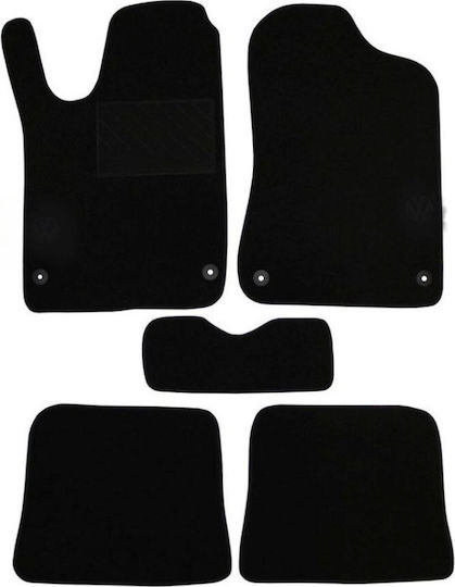 Autopataki Set of Front and Rear Mats 5pcs for Volkswagen Polo 1994-2002 Black